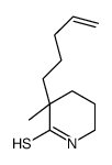 3-methyl-3-pent-4-enylpiperidine-2-thione Structure