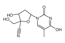 (2R,3S,5R)-3-hydroxy-2-(hydroxymethyl)-5-(5-methyl-2,4-dioxopyrimidin-1-yl)oxolane-2-carbonitrile Structure