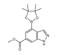 methyl 4-(4,4,5,5-tetramethyl-1,3,2-dioxaborolan-2-yl)-1H-indazole-6-carboxylate结构式