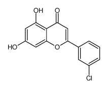 2-(3-chlorophenyl)-5,7-dihydroxychromen-4-one结构式