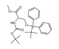 methyl (2S)-3-(2,2-dimethyl-1,1-diphenyl-1-silapropoxy)-2-[(tert-butoxy)carbonylamino]propanoate Structure