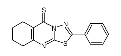 2-phenyl-6,7,8,9-tetrahydro-[1,3,4]thiadiazolo[2,3-b]quinazoline-5-thione结构式