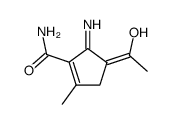 1-Cyclopentene-1-carboxamide,4-(1-hydroxyethylidene)-5-imino-2-methyl-结构式
