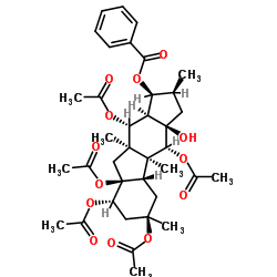 5,8,9,10,14-Pentaacetoxy-3-benzoyloxy-15-hydroxypepluane结构式