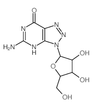 7H-1,2,3-Triazolo[4,5-d]pyrimidin-7-one,5-amino-3,4-dihydro-3-b-D-ribofuranosyl- Structure