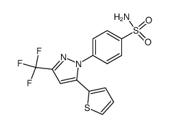 4-(5-thiophen-2-yl-3-trifluoromethylpyrazol-1-yl)benzenesulfonamide结构式