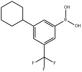 3-Trifluoromethyl-5-(cyclohexyl)phenylboronic acid结构式