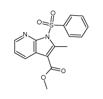 1-benzenesulfonyl-2-methyl-1H-pyrrolo[2,3-b]pyridine-3-carboxylic acid methyl ester Structure