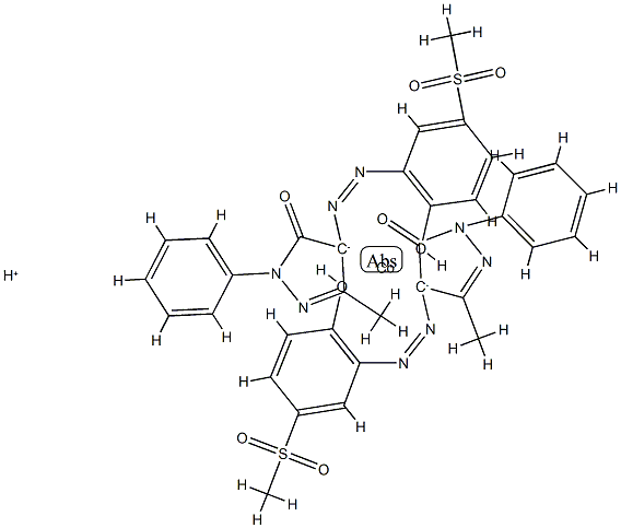 hydrogen bis[2,4-dihydro-4-[[2-hydroxy-5-mesylphenyl]azo]-5-methyl-2-phenyl-3H-pyrazol-3-onato(2-)]cobaltate(1-) Structure
