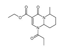 ethyl 6-methyl-4-oxo-1-propanoyl-7,8,9,9a-tetrahydro-6H-pyrido[1,2-a]pyrimidine-3-carboxylate结构式