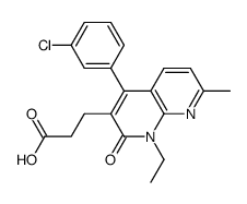 3-[4-(3-chlorophenyl)-1-ethyl-7-methyl-2-oxo-1,2-dihydro-1,8-naphthyridin-3-yl]propanoic acid结构式