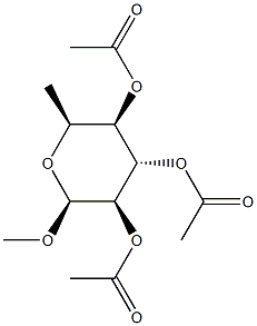 Methyl 2-O,3-O,4-O-triacetyl-6-deoxy-β-L-idopyranoside structure