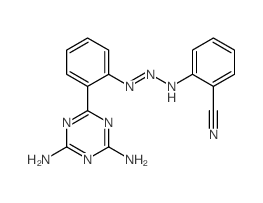 2-[2-[2-(4,6-diamino-1,3,5-triazin-2-yl)phenyl]iminohydrazinyl]benzonitrile Structure