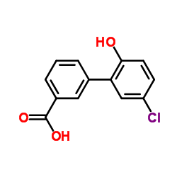 5'-Chloro-2'-hydroxy-3-biphenylcarboxylic acid structure