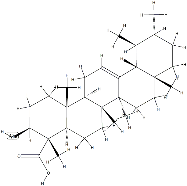 3β-Hydroxyurs-12-en-23-oic acid结构式