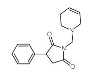 1-(3,6-dihydro-2H-pyridin-1-ylmethyl)-3-phenyl-pyrrolidine-2,5-dione structure