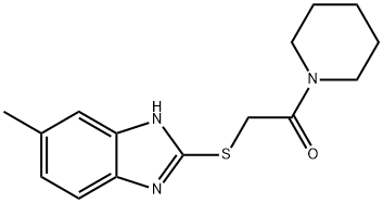 2-[(6-methyl-1H-benzimidazol-2-yl)sulfanyl]-1-piperidin-1-ylethanone结构式