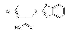 (2R)-2-acetamido-3-(1,3-benzothiazol-2-ylsulfanyl)propanoic acid结构式