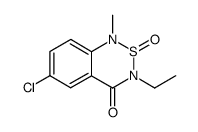 6-chloro-3-ethyl-1-methyl-2-oxo-2,3-dihydro-1H-2λ4-benzo[1,2,6]thiadiazin-4-one结构式