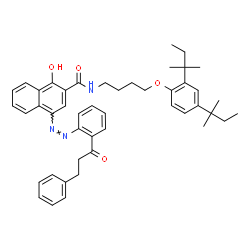 N-[4-(2,4-Di-tert-pentylphenoxy)butyl]-1-hydroxy-4-[2-(3-phenylpropionyl)phenylazo]-2-naphthamide结构式