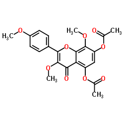 5,7-diacetoxy-3,4',8-trimethoxyflavone structure