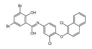 3,5-dibromo-N-[3-chloro-4-(1-chloronaphthalen-2-yl)oxyphenyl]-2-hydroxybenzamide Structure