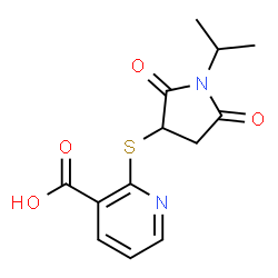2-((1-isopropyl-2,5-dioxopyrrolidin-3-yl)thio)nicotinic acid结构式