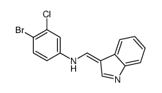 4-bromo-3-chloro-N-[(Z)-indol-3-ylidenemethyl]aniline结构式