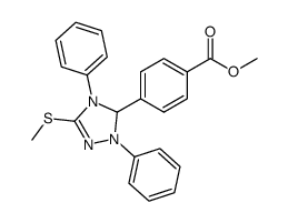 4-(5-methylsulfanyl-2,4-diphenyl-3,4-dihydro-2H-[1,2,4]triazol-3-yl)-benzoic acid methyl ester结构式