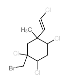 Cyclohexane,1-(bromomethyl)-1,2,4-trichloro- 5-[(1E)-2-chloroethenyl]-5-methyl-,(1R,2S,- 4R,5R)- structure