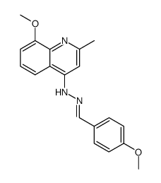 N-(8-Methoxy-2-methyl-quinolin-4-yl)-N'-[1-(4-methoxy-phenyl)-meth-(E)-ylidene]-hydrazine Structure
