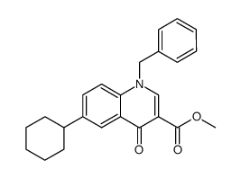 1-benzyl-3-carbomethoxy-4-oxo-6-cyclohexyl-1,4-dihydroquinoline结构式