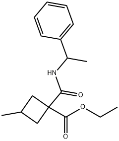 3-Methyl-1-[[(1-phenylethyl)amino]carbonyl]cyclobutanecarboxylic acid ethyl ester结构式