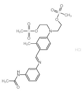 Acetamide, N-[3-[[[4-[bis[2-[(methylsulfonyl)oxy]ethyl]amino]-2-methylphenyl] methylene]amino]phenyl]-, monohydrochloride Structure