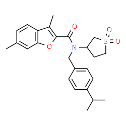 2-Benzofurancarboxamide,3,6-dimethyl-N-[[4-(1-methylethyl)phenyl]methyl]-N-(tetrahydro-1,1-dioxido-3-thienyl)-(9CI) picture