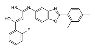 Benzamide, N-[[[2-(2,4-dimethylphenyl)-5-benzoxazolyl]amino]thioxomethyl]-2-fluoro- (9CI) Structure