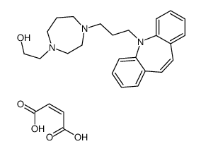 2-[4-(3-benzo[b][1]benzazepin-11-ylpropyl)-1,4-diazepan-1-yl]ethanol,(E)-but-2-enedioic acid结构式