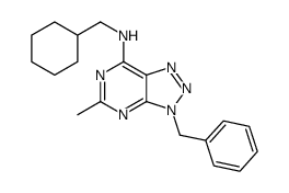 3H-1,2,3-Triazolo[4,5-d]pyrimidin-7-amine, N-(cyclohexylmethyl)-5-methyl-3-(phenylmethyl)- (9CI)结构式