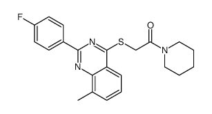 Piperidine, 1-[[[2-(4-fluorophenyl)-8-methyl-4-quinazolinyl]thio]acetyl]- (9CI) structure