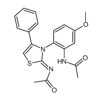 3-(2-acetylamino-4-methoxy-phenyl)-2-acetylimino-4-phenyl-2,3-dihydro-thiazole结构式