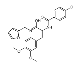 4-Chloro-N-{(1Z)-1-(3,4-dimethoxyphenyl)-3-[(2-furylmethyl)amino] -3-oxo-1-propen-2-yl}benzamide结构式
