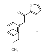 Pyridinium,1-[2-oxo-2-(2-thienyl)ethyl]-4-pentyl-, iodide (1:1) Structure