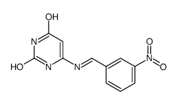 6-[(3-nitrophenyl)methylideneamino]-1H-pyrimidine-2,4-dione结构式