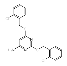 4-Pyrimidinamine,2,6-bis[[(2-chlorophenyl)methyl]thio]- Structure