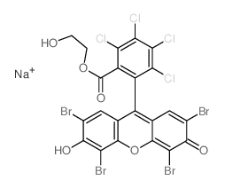 2-hydroxyethyl 2,3,4,5-tetrachloro-6-(2,4,5,7-tetrabromo-3-hydroxy-6-oxo-xanthen-9-yl)benzoate Structure