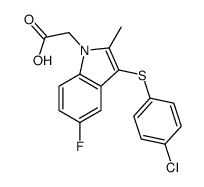 2-[3-(4-chlorophenyl)sulfanyl-5-fluoro-2-methylindol-1-yl]acetic acid Structure