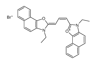 3-ethyl-2-[3-(3-ethylnaphth[2,1-d]oxazol-2(3H)-ylidene)propenyl]naphth[1,2-d]oxazolium bromide结构式