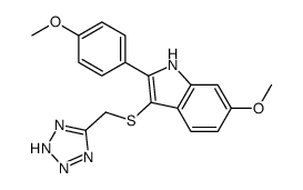 6-methoxy-2-(4-methoxyphenyl)-3-(2H-tetrazol-5-ylmethylsulfanyl)-1H-indole Structure