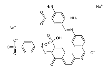 7-[[4-[(2,4-Diamino-5-nitrophenyl)azo]benzoyl]amino]-4-hydroxy-3-[(4-sodiosulfophenyl)azo]naphthalene-2-sulfonic acid sodium salt picture