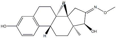 3,17α-Dihydroxy-1,3,5(10)-estratrien-16-one O-methyl oxime结构式